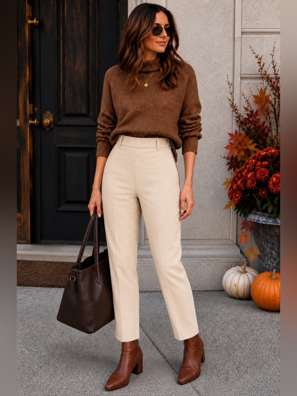 NWT H&M SZ 4 khaki colored pants w/side zip, belt loops/waist 28”-29”/inseam 26”